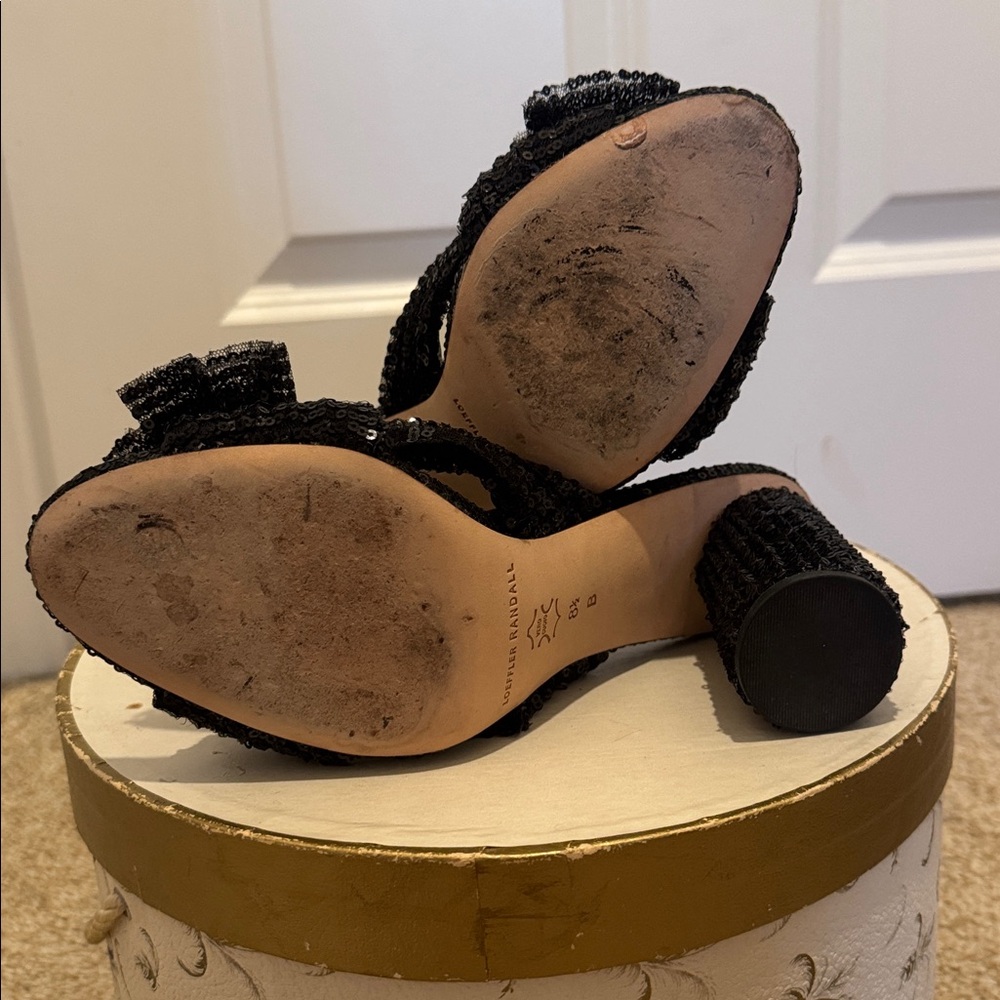 Loeffler Randall sequin bow sandal heels - Picture 6 of 6